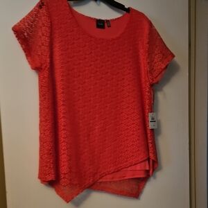 Rafaella Vibrant Red Lace Blouse